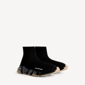 Siyah/bej renkli, Speed 2.0 tam şeffaf tabanlı geri dönüştürülmüş örgü kadın sneaker’ı Siyah/bej renkli, Speed 2.0 tam şeffaf tabanlı geri dönüştürülmüş örgü kadın sneaker’ı