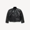 Siyah erkek shearling fermuarlı ceket Siyah erkek shearling fermuarlı ceket