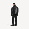 Siyah erkek shearling fermuarlı ceket Siyah erkek shearling fermuarlı ceket