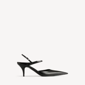 Siyah/gümüş renkli kadın Avenue fiyonklu slingback