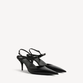 Siyah/gümüş renkli kadın Avenue fiyonklu slingback