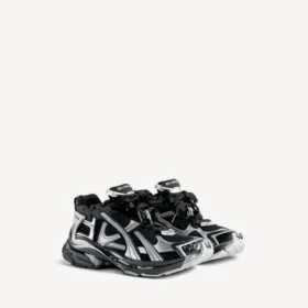 Siyah/gümüş renkli erkek Runner sneaker’ı