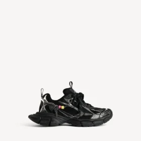 Siyah/gümüş renkli, süslemeli erkek 3XL Sneaker’lar