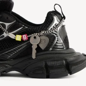 Siyah/gümüş renkli, süslemeli erkek 3XL Sneaker’lar