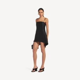 Siyah kadın babydoll askılı elbise