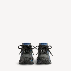 Siyah/mavi/gri renkli erkek Runner sneaker’ı
