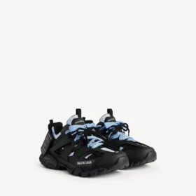 Siyah/mavi renkli erkek Track Shirt Sneaker’lar