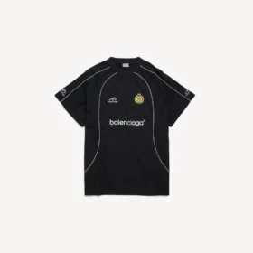 Siyah renkli erkek futbol oversize tişörtü