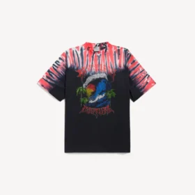 Siyah renkli, erkekler için Extreme Tie Dye orta kesim tişört