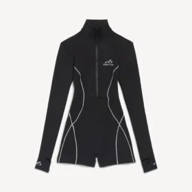 Siyah renkli kadın teknik giyim kısa uzun kollu bodysuit