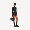 Siyah renkli kadın teknik giyim kısa uzun kollu bodysuit Siyah renkli kadın teknik giyim kısa uzun kollu bodysuit