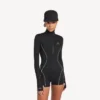 Siyah renkli kadın teknik giyim kısa uzun kollu bodysuit Siyah renkli kadın teknik giyim kısa uzun kollu bodysuit