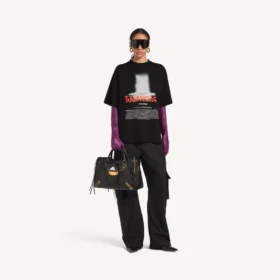 Siyah renkli kadın “The Door” oversize Tişört