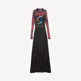 Siyah renkli, kadınlar için ekstrem tie-dye uzun kollu elbise Siyah renkli, kadınlar için ekstrem tie-dye uzun kollu elbise