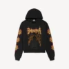 Siyah renkli, orta kesim Balenciaga Sacra Cœur kadın kapüşonlu sweatshirt