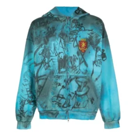Skater Fermuarlı Kapüşonlu Sweatshirt Orta Kesim “Blue Sky” 744457TOVA84900