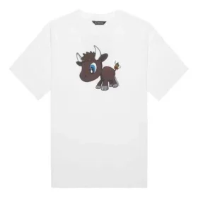 Sınırlı Sayıda Küçük Desenli Kısa Kollu Unisex Beyaz 612966TJVM99000