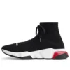 Speed 1.0 Bağcıklı Sneaker “Siyah Beyaz, Şeffaf Tabanlı Kırmızı” 617217W05GG1014
