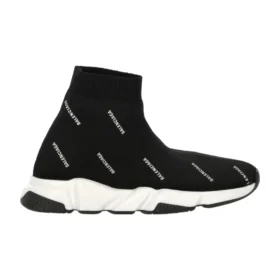 Speed 1.0 Sneaker’lar “Beyaz Logo Monogram Siyah Örgü” 597425W2DBF1015