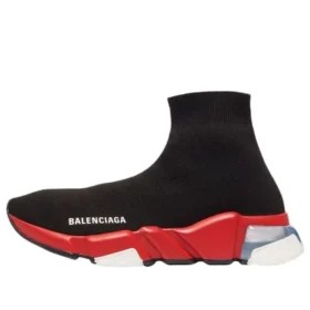 Speed 1.0 Sneaker’lar “Siyah Kırmızı, Şeffaf Tabanlı Beyaz” 607544W05GH1038