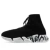 Speed 2.0 Bağcıklı Sneaker’lar “Siyah Geri Dönüştürülmüş Örme ve Beyaz Taban” 617258W2DD41091
