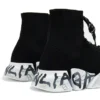 Speed 2.0 Bağcıklı Sneaker’lar “Siyah Geri Dönüştürülmüş Örme ve Beyaz Taban” 617258W2DD41091