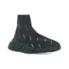 Speed 2.0 Sneaker’lar “Geri Dönüştürülmüş Örme Siyah, Her Yerde Çok Renkli Logo” 617239W2DF01088