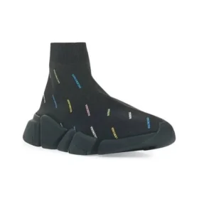 Speed 2.0 Sneaker’lar “Geri Dönüştürülmüş Örme Siyah, Her Yerde Çok Renkli Logo” 617239W2DF01088