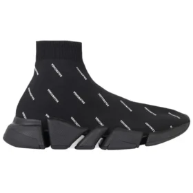Speed 2.0 Sneaker’lar “Siyah Örgü ve Beyaz Allover Logo” 617239W2DBO1090