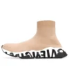 Speed Graffiti Sneaker’lar “Beyaz ve Siyah Graffiti Tabanlı Bej Örgü” 605942W2DB79791