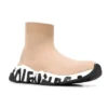 Speed Graffiti Sneaker’lar “Beyaz ve Siyah Graffiti Tabanlı Bej Örgü” 605942W2DB79791
