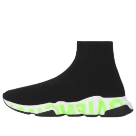 Speed Graffiti Sneaker’lar “Siyah Örgü, Floresan Yeşil Graffiti Taban” 605972W05GY1935