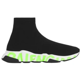 Speed Graffiti Sneaker’lar “Siyah Örgü, Floresan Yeşil Graffiti Taban” 605972W05GY1935