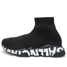Speed Graffiti Sneaker’lar “Siyah Örme Beyaz Graffiti Taban” 605942W2DB71006 Speed Graffiti Sneaker’lar “Siyah Örme Beyaz Graffiti Taban” 605942W2DB71006