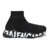 Speed Graffiti Sneaker’lar “Siyah Örme Beyaz Graffiti Taban” 605942W2DB71006