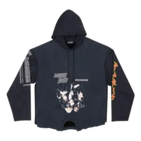 Speed Hunters Ters Kapüşonlu Oversized “Black Faded” 698156TMVD11000