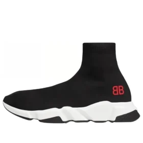 Speed Sneaker’lar “Kırmızı BB Logolu Siyah Örgü” 514218W05G01000