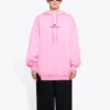 Sponsor Kapüşonlu Sweatshirt Pembe Kırmızı 578135TJVE15764