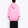 Sponsor Kapüşonlu Sweatshirt Pembe Kırmızı 578135TJVE15764
