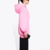 Sponsor Kapüşonlu Sweatshirt Pembe Kırmızı 578135TJVE15764