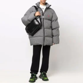 Sportif B Puffer Ceket “Siyah Beyaz” 681440TLO361070