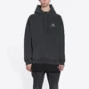 Sporty B Kapüşonlu Sweatshirt Orta Kesim “Siyah” 600583TLVA11070