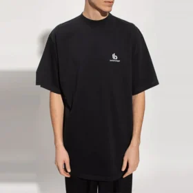 Sporty B Logo Tişört Boxy Fit “Siyah” 681045TLVN11070