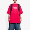 SS21 Alfabe Baskılı Kısa Kollu Unisex Kırmızı 651795TKV816295