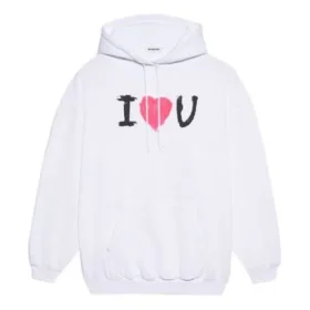 SS21 Baskılı Kapüşonlu Sweatshirt Beyaz 578135TJVL69040