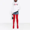 SS21 Baskılı Kapüşonlu Sweatshirt Beyaz 578135TJVL69040