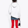 SS21 Baskılı Kapüşonlu Sweatshirt Beyaz 578135TJVL69040