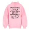 SS21 Baskılı Kapüşonlu Sweatshirt Pembe 641529TJVI61401