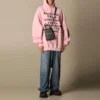 SS21 Baskılı Kapüşonlu Sweatshirt Pembe 641529TJVI61401