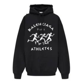 SS21 Baskılı Kapüşonlu Sweatshirt Siyah 641529TJVI71070